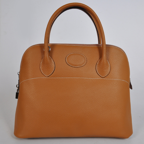 1037CS Hermes Bolide Bag in pelle 37 centimetri clemence in Cammello con Sil